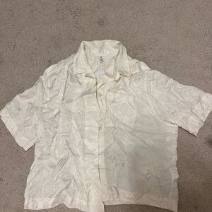 H&M Women’s Casual Cream Button Down Shirt
